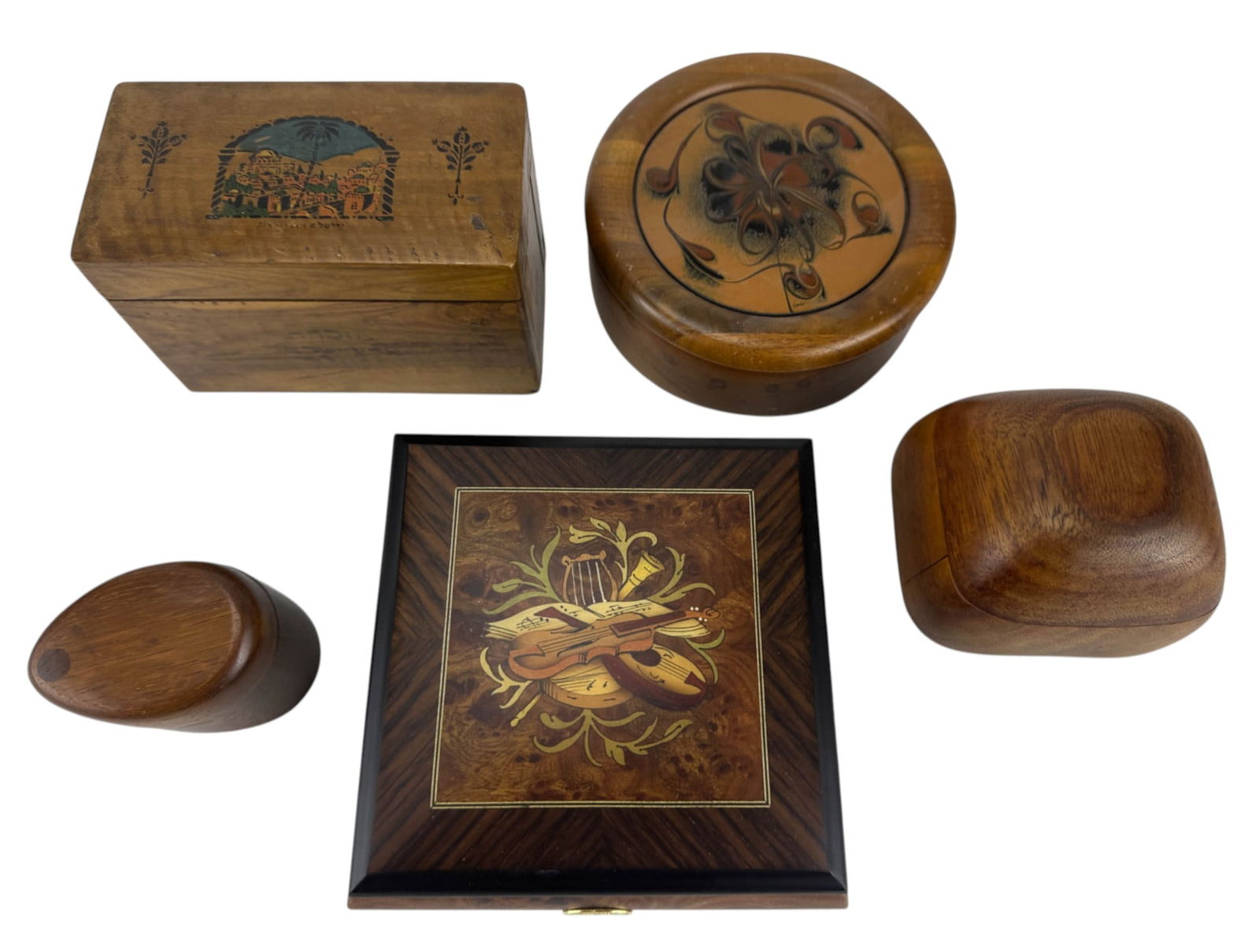 Marquetry Inlay & Exotic Wood Music Jewelry Box 5p (1 of 12)