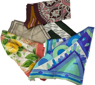 Gucci YSL Pucci Anne Klein Designer Silk Scarf LOT