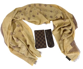 Louis Vuitton Card Holder Eyeglass Case Silk Scarf