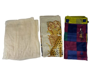 Versace Armani Ferragamo Designer Silk Scarves 3pc