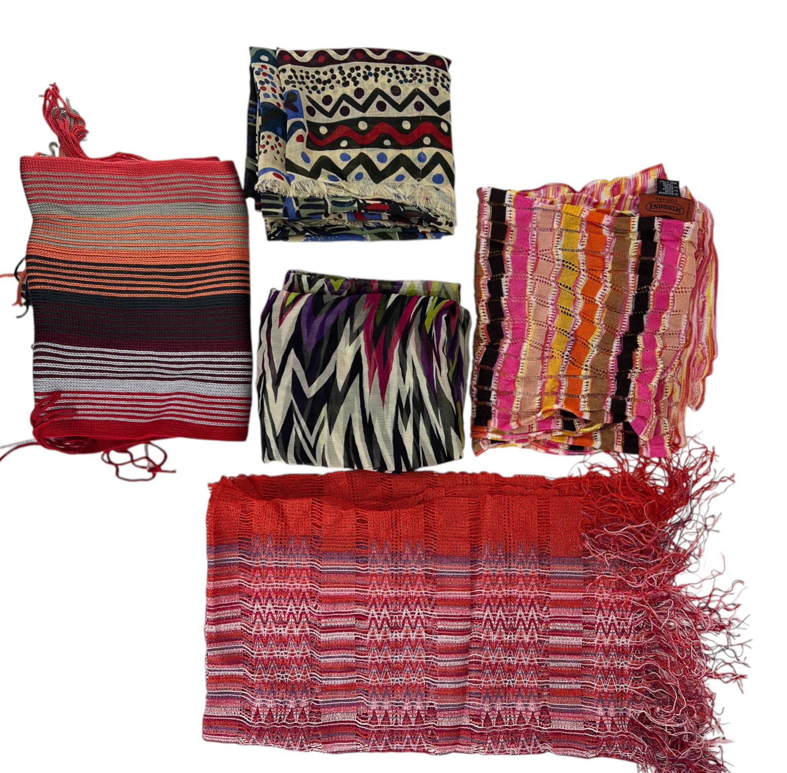 Missoni Foulard Designer Silk Cotton Scarves 5pc (1 of 11)