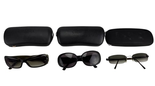 Chanel Luxury Designer Eye Ware Sunglasses 3pc LOT