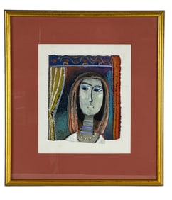 Long Looi Lee b1942 Female Portrait Bust Painting