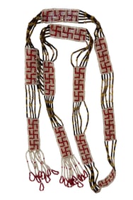 Whirling Log Hand Beaded Native Navajo Necklace
