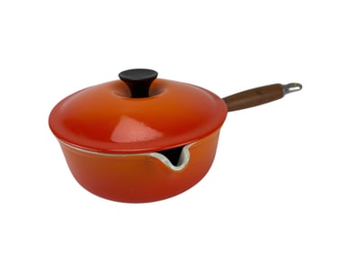 Le Creuset Enamel Cast Iron Flame Orange Sauce Pan