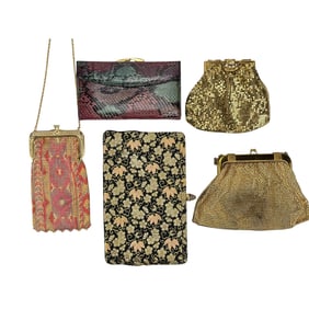 Whiting Davis Bosca Magnin Art Deco Purse Bag 5pc