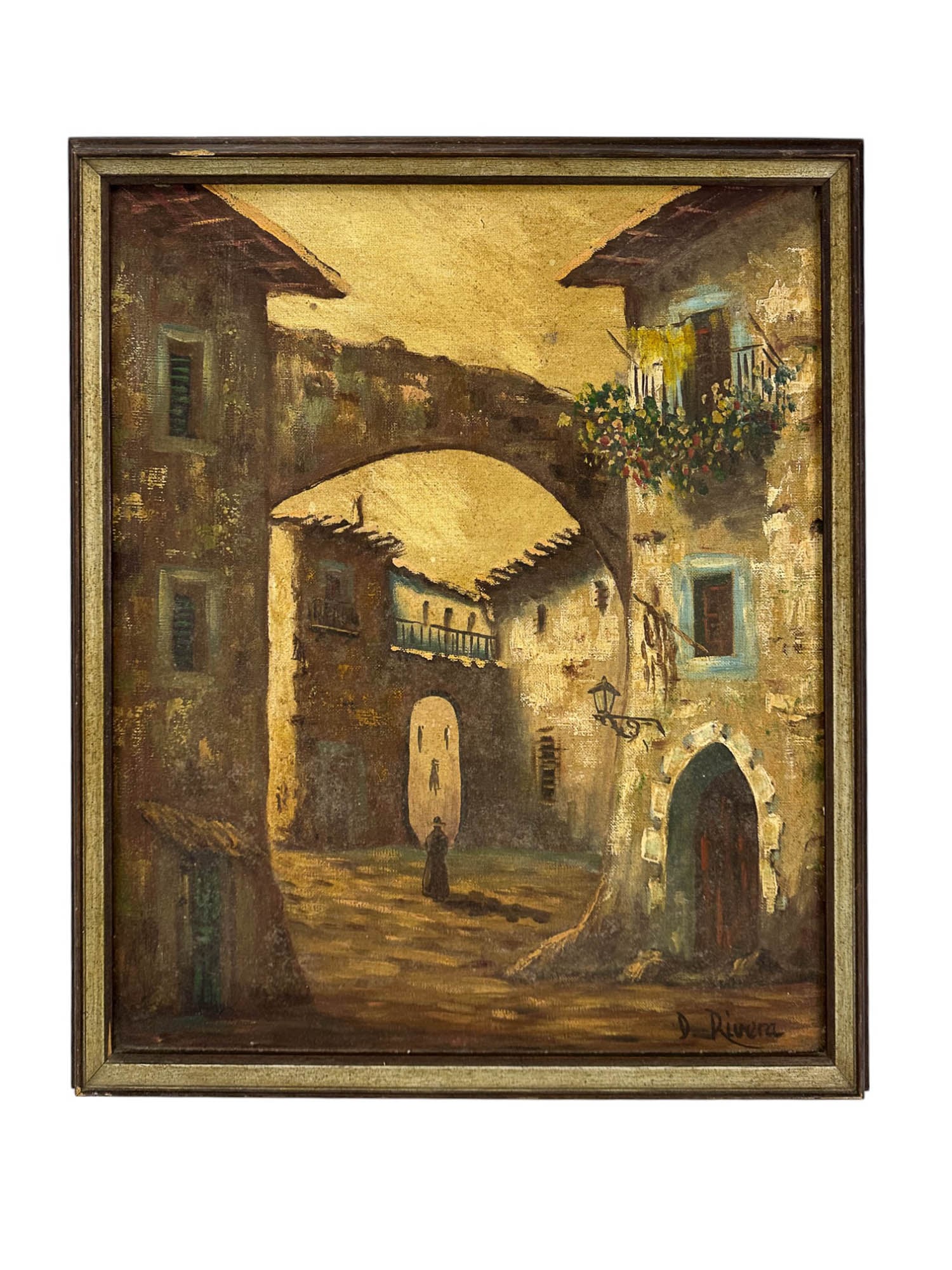 Architectural Village Landscape Painting SIGNED (1 of 5)