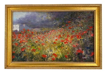 Impressionist Floral Landscape Oil Painting SIGNED