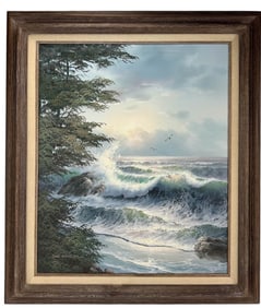 Sue Parkhill Ocean Landscape Oil Painting SIGNED