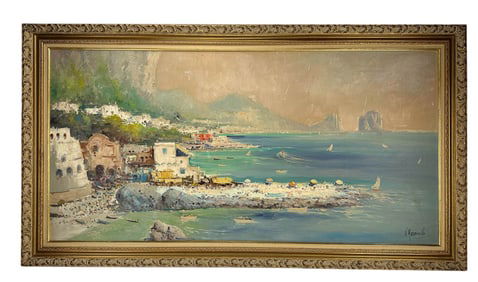 Impressionist Coastal Seascape Oil Painting SIGNED