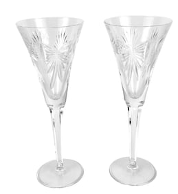 Waterford Crystal Millennium Champagne Flutes PAIR