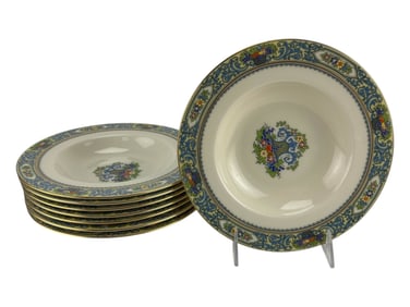 Lenox Autumn Porcelain Enamel Rim Soup Bowls 8pc