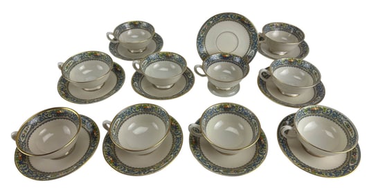 Lenox Autumn Porcelain Enamel Tea Cup Saucer 20pc