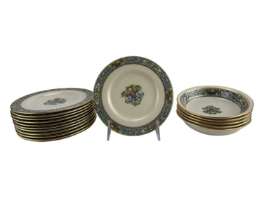 Lenox Autumn Bread Plates & Fruit Sauce Bowl 17pc