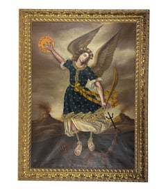Cuzco School Saint Michael Archangel Oil Painting