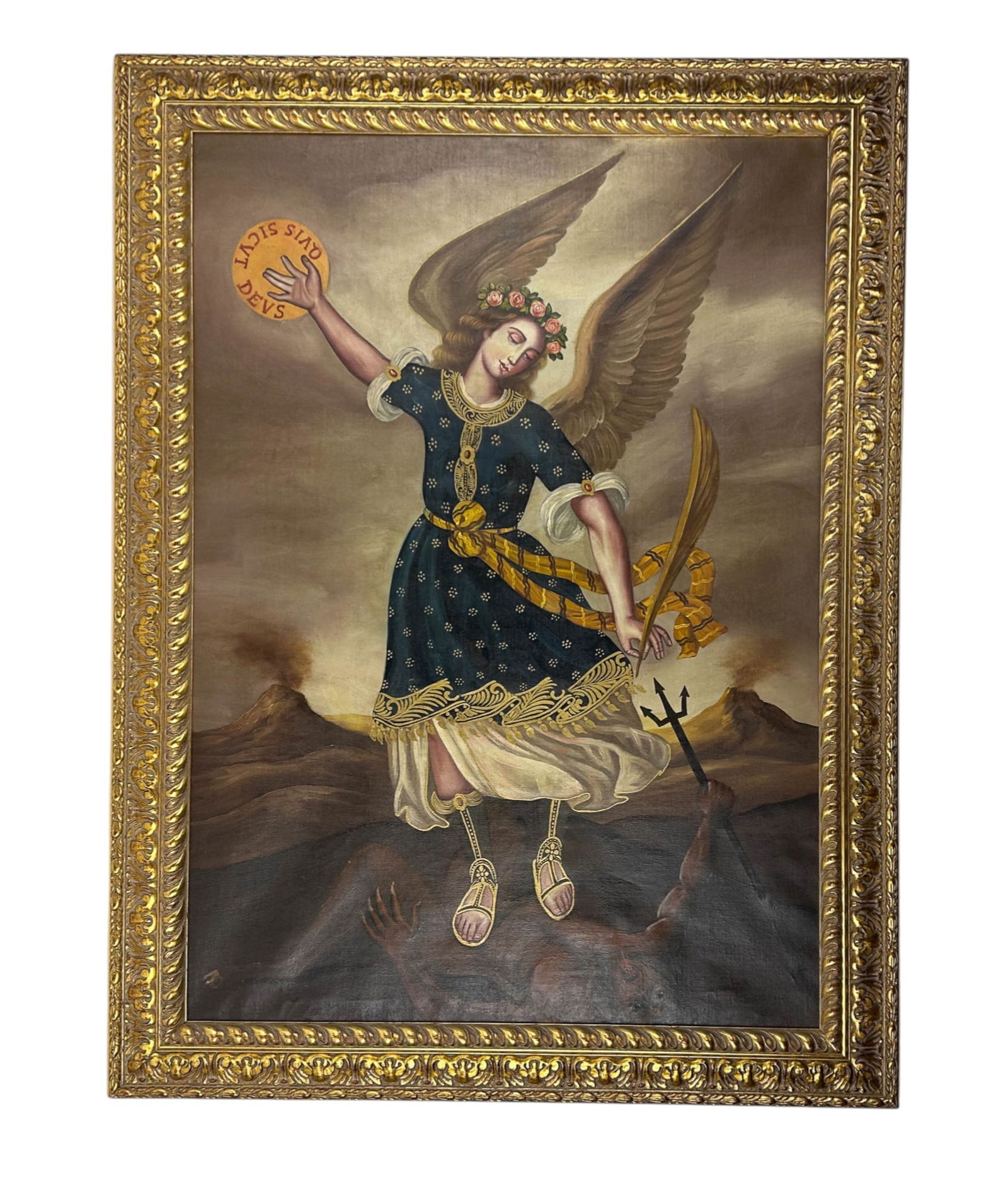 Cuzco School Saint Michael Archangel Oil Painting (1 of 6)
