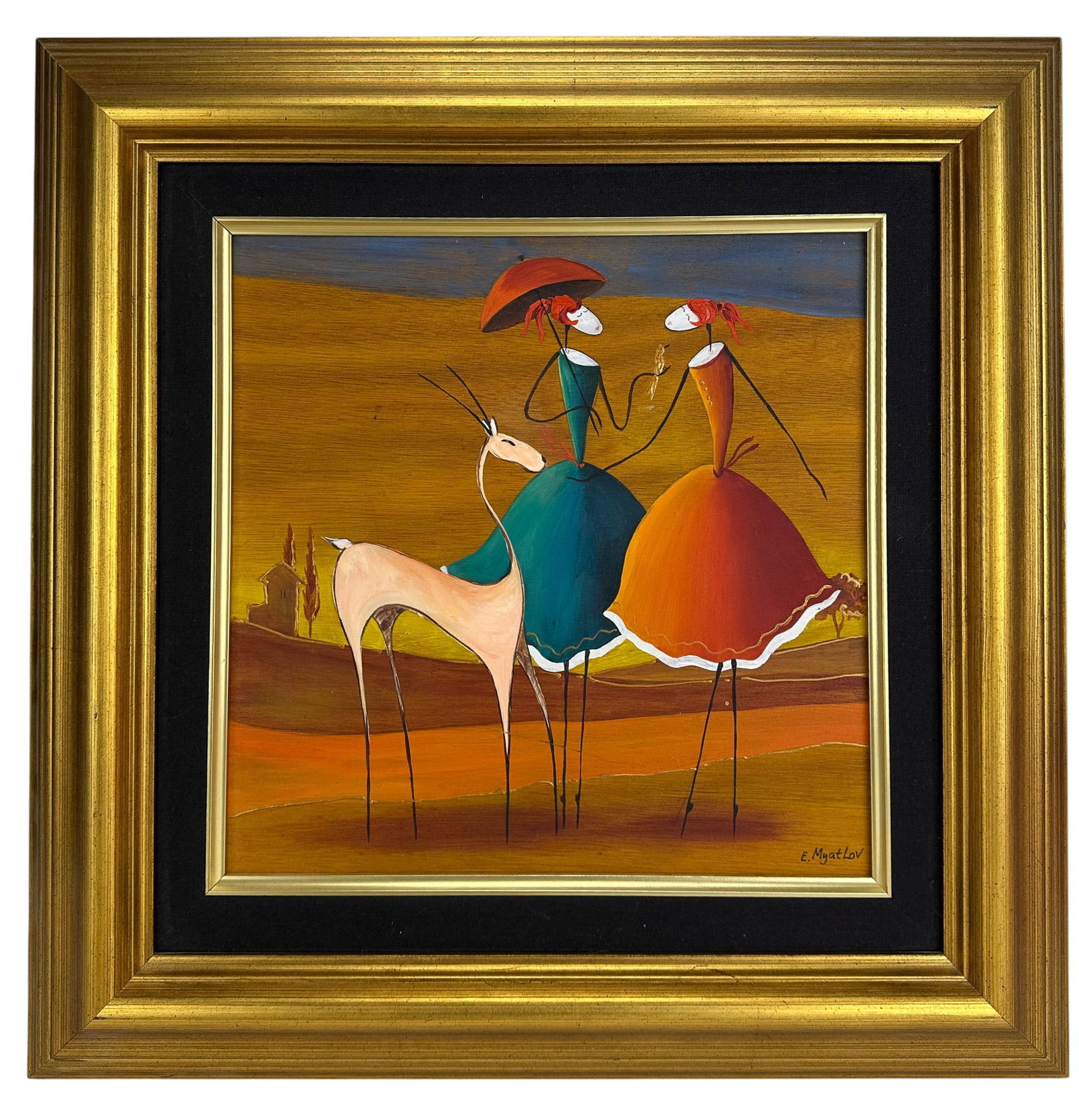 Esther Myatlov b1976 Figural Abstract Oil Painting (1 of 5)