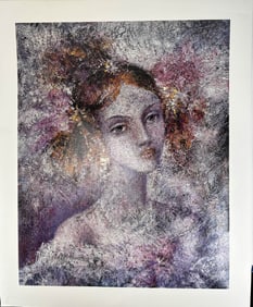 Martiros 20th C Female Portrait Colored Serigraph
