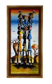Godfrey Duncalloh Folk Art Figural Oil Painting