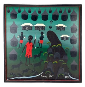 Hashim B Mruta 1937-1998 African Art Oil Painting