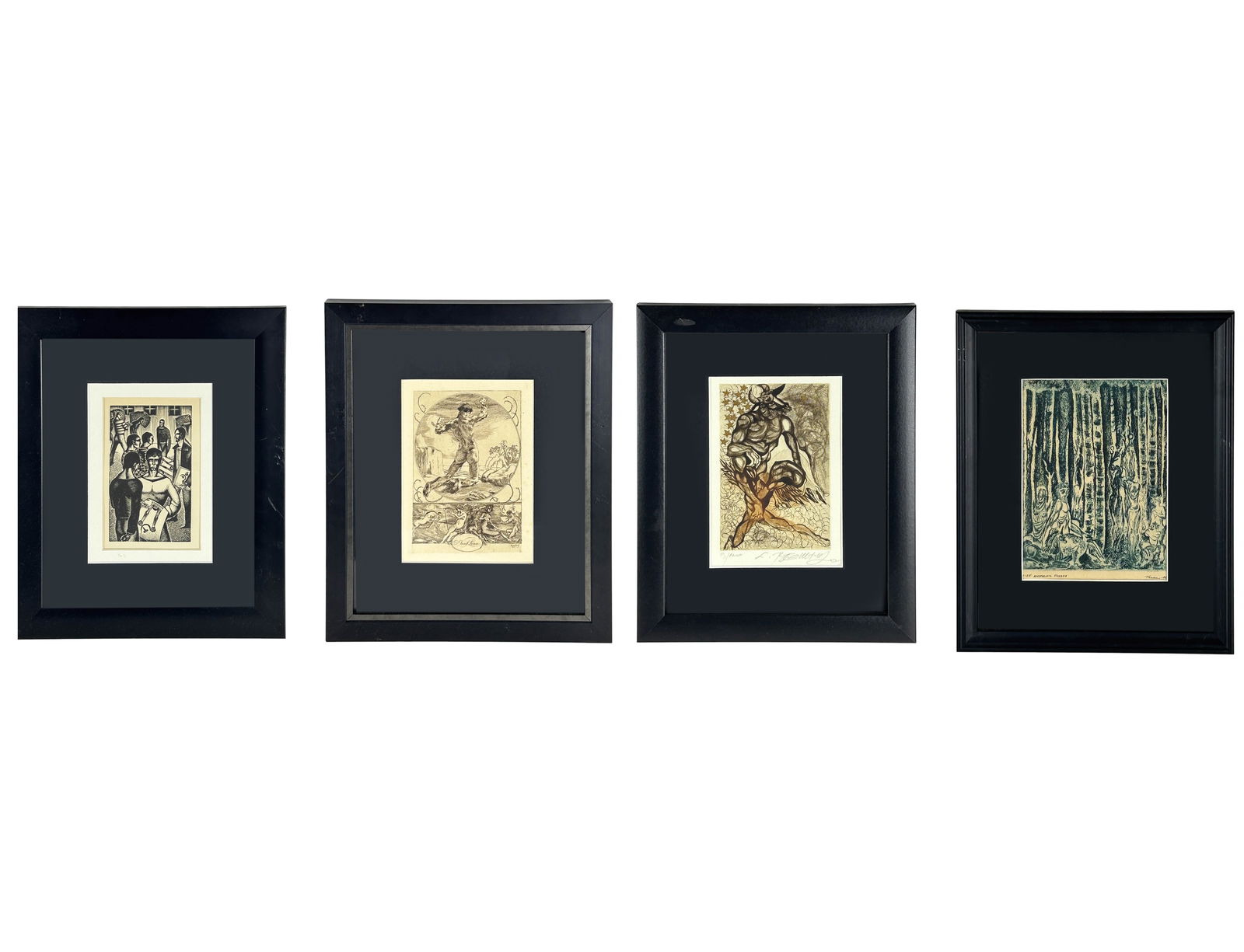 Surrealist Etching Engraving Woodblock Print LOT (1 of 7)