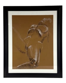 Female Reclining Nude Charcoal & Chalk Drawing