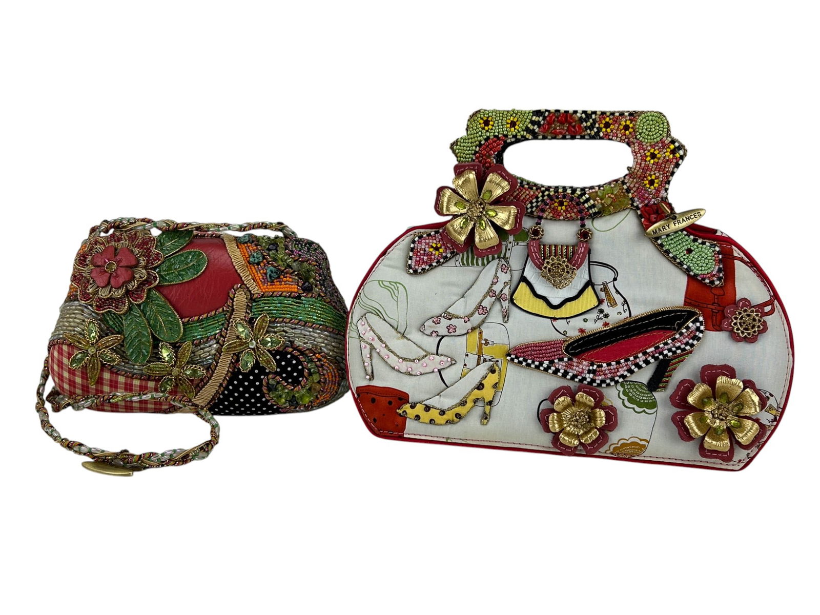 Mary Frances High Heel Pumps & Floral Handbag LOT (1 of 3)