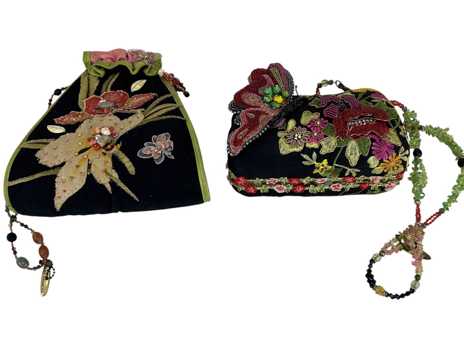 Mary Frances Butterfly Fabric Beaded Handbags 2pc (1 of 3)