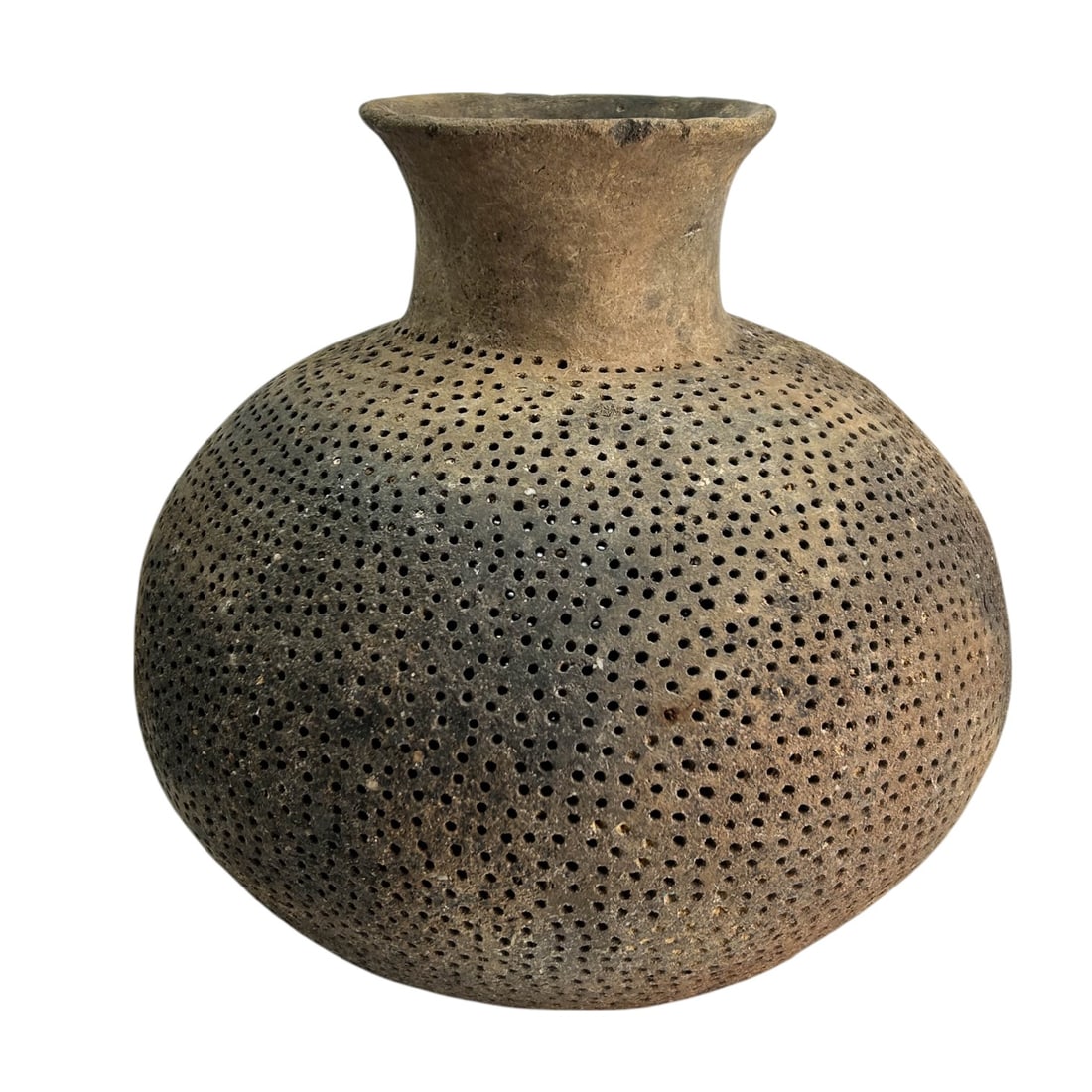 Pre Columbian Style Ceramic Perforated Vessel Vase (1 of 5)