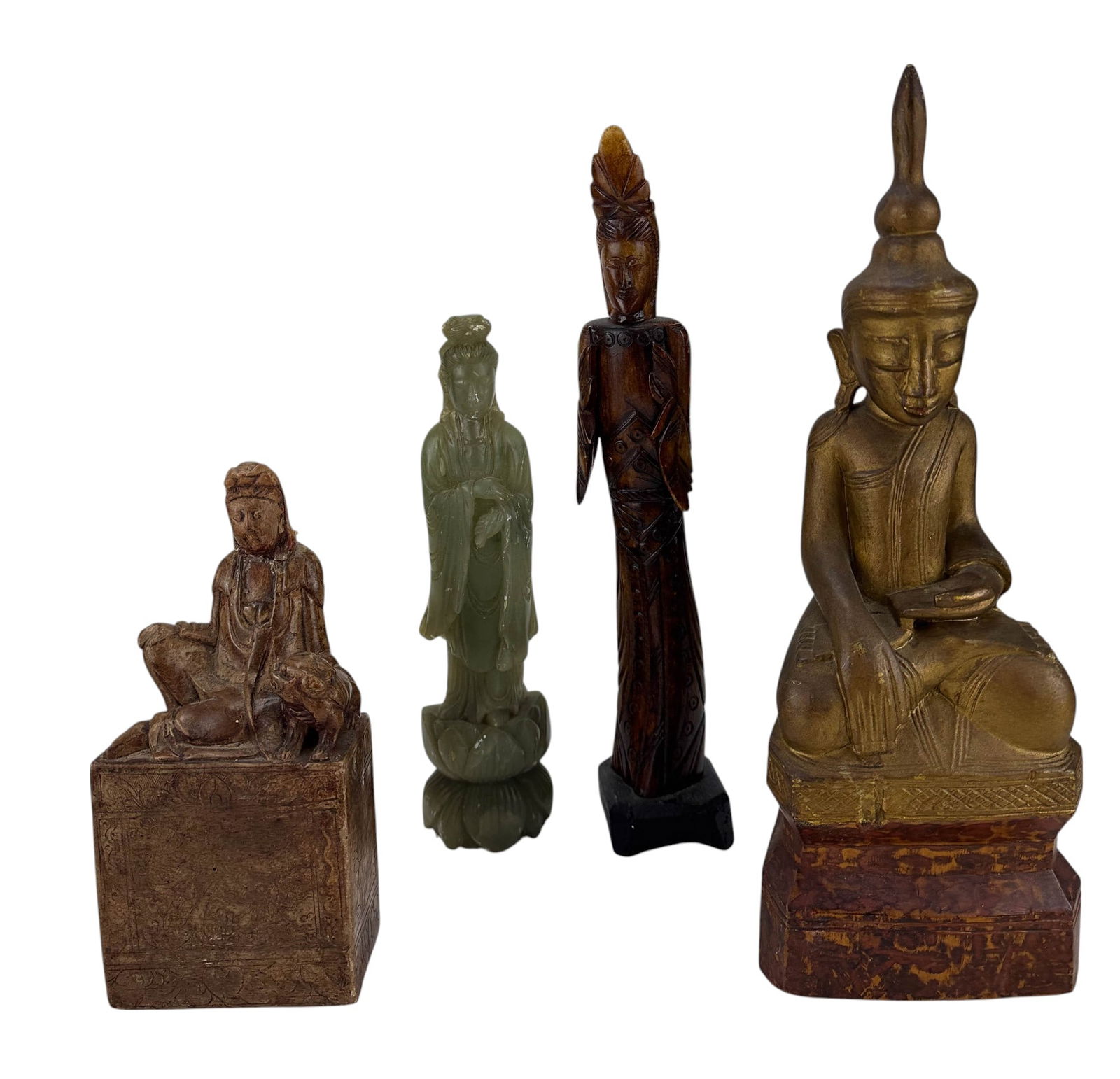 Buddha Kwan Yin Deity God Wood Stone Sculpture LOT (1 of 10)