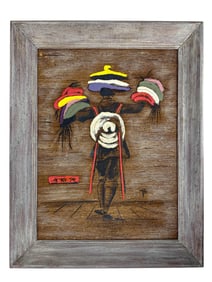 Asian Street Vendor Abstract Impasto Oil Painting