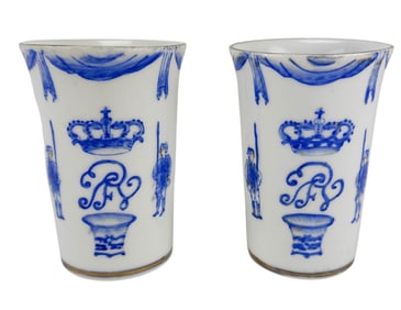 Chinese Pr Painted Porcelain Officer's Beaker Cups
