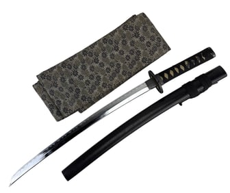 Japanese Katana Sword Dagger & Silk Brocade Sash