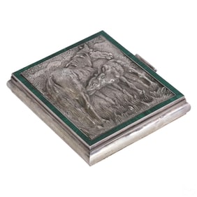 Mario Buccellati Sterling Silver & Malachite Box