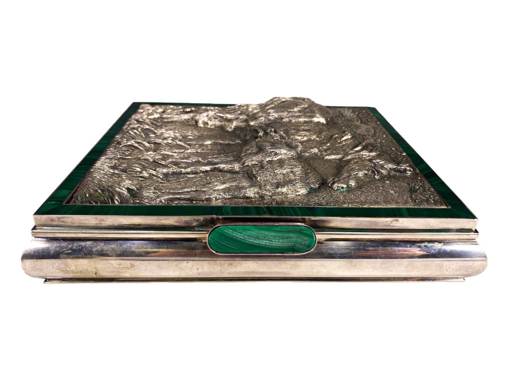 Mario Buccellati Sterling Silver & Malachite Box (1 of 9)