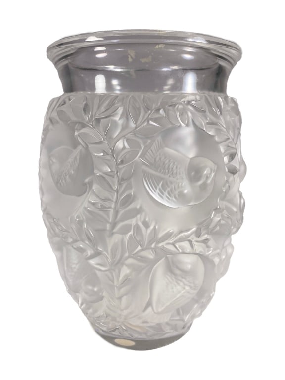 Lalique Avallon Clear Frosted French Crystal Vase (1 of 5)
