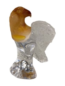 Daum Pate de Verre French Crystal Eagle Sculpture