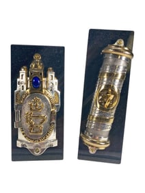 Frank Meisler Judaica Mezuzah Cases, 2pc LOT