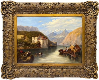 Augustus W. Callcott 19th C Landscape Oil Painting
