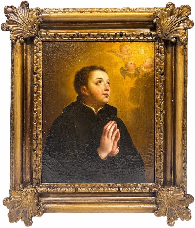 19th C. Religious European Oil Painting on Canvas (1 of 5)