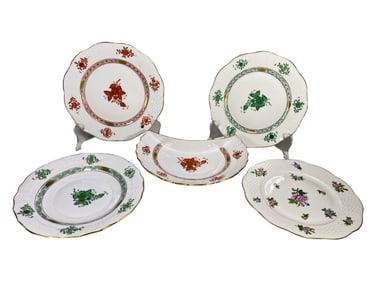 Herend Hungarian Porcelain Tableware Dishes 5pcs