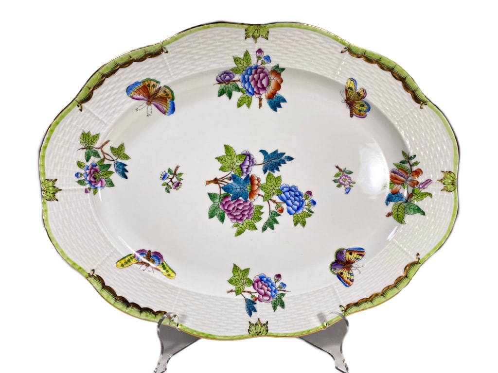 Large Herend Hungarian Porcelain Oval Tray 14.5in (1 of 4)