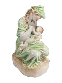 Herend Hungarian Porcelain Mother & Child Figurine