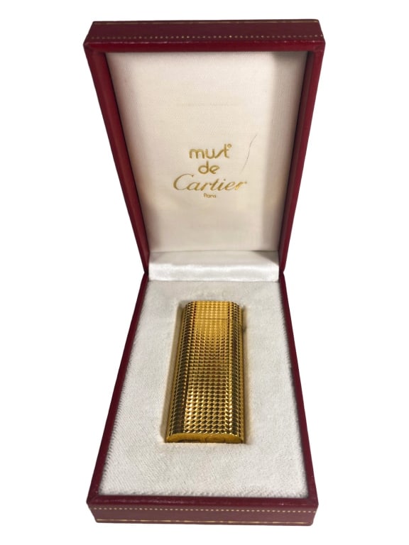 Must de Cartier Gold Plated Lighter w/Original Box (1 of 5)