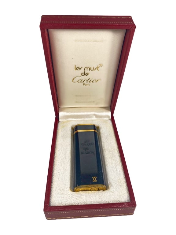 Cartier Paris Les Must Blue Enamel Lighter w/Box (1 of 5)