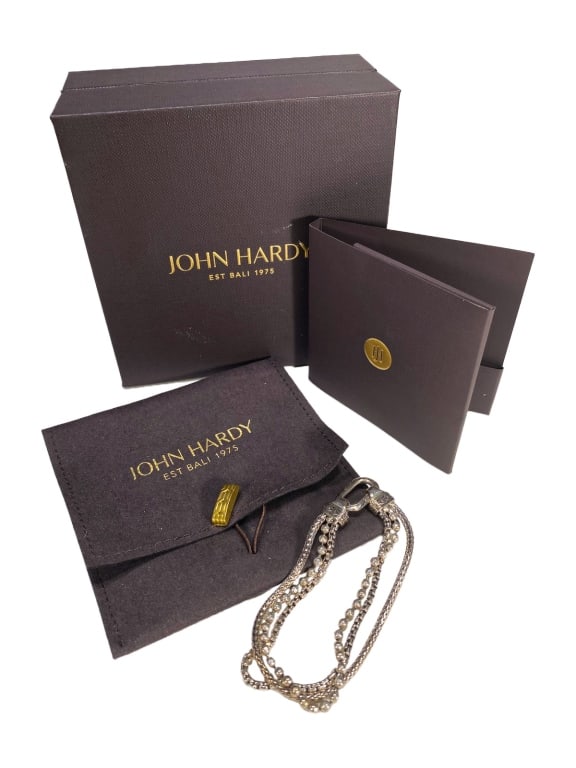 John Hardy Sterling Silver Triple Row Bracelet 16g (1 of 8)