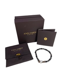 John Hardy Beaded Onyx Eagle Hematite 925 Bracelet