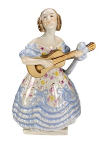 Herend Porcelain Figurine of Mrs. Dery w/ Guitar