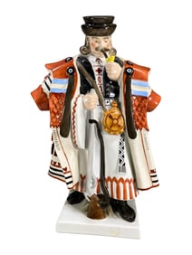 Herend Hungarian Man w/ Pipe HP Porcelain Figurine