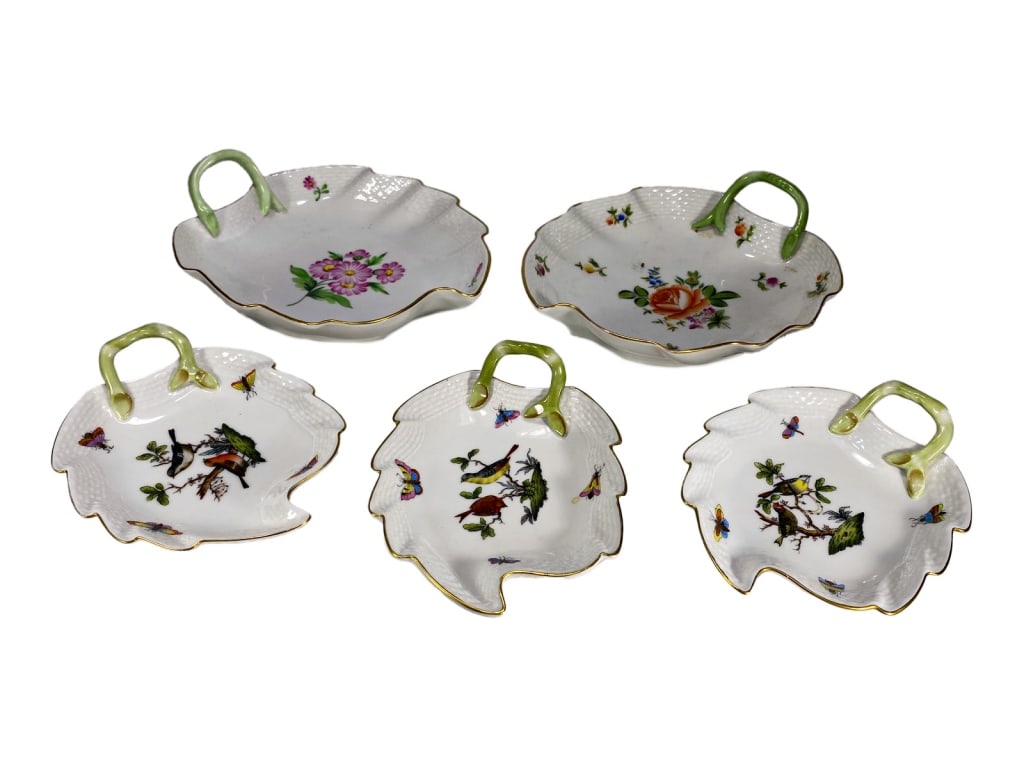 Herend Rothschild Bird & Floral Trays 6pc LOT (1 of 7)